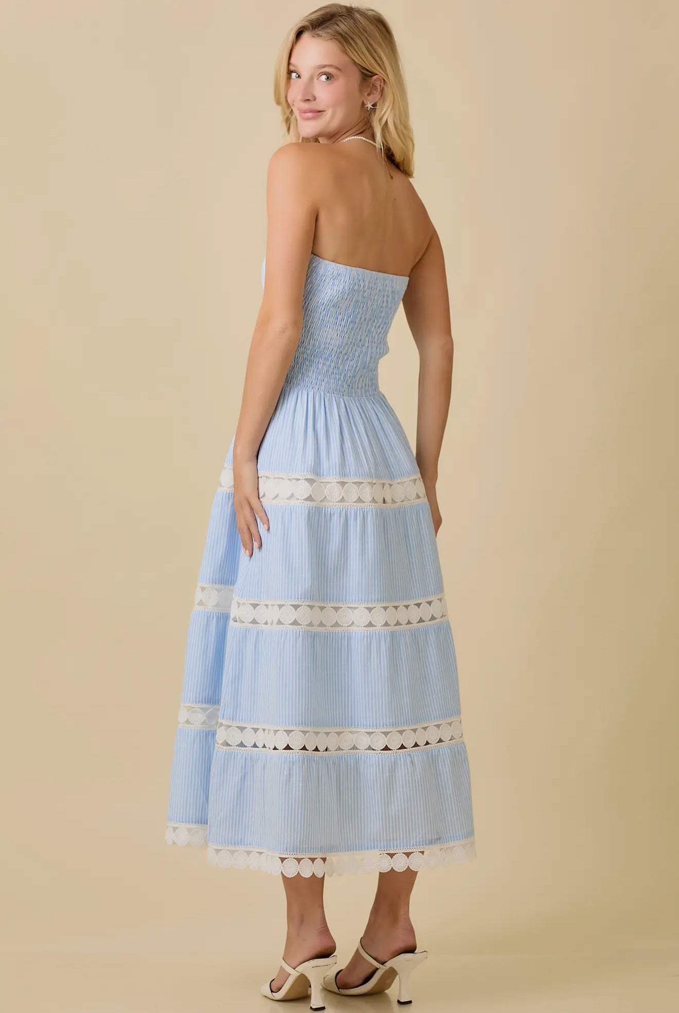 Dream Weaver Strapless Midi Dress