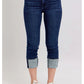 HW Double Waist Band Capri Jeans Style 72118