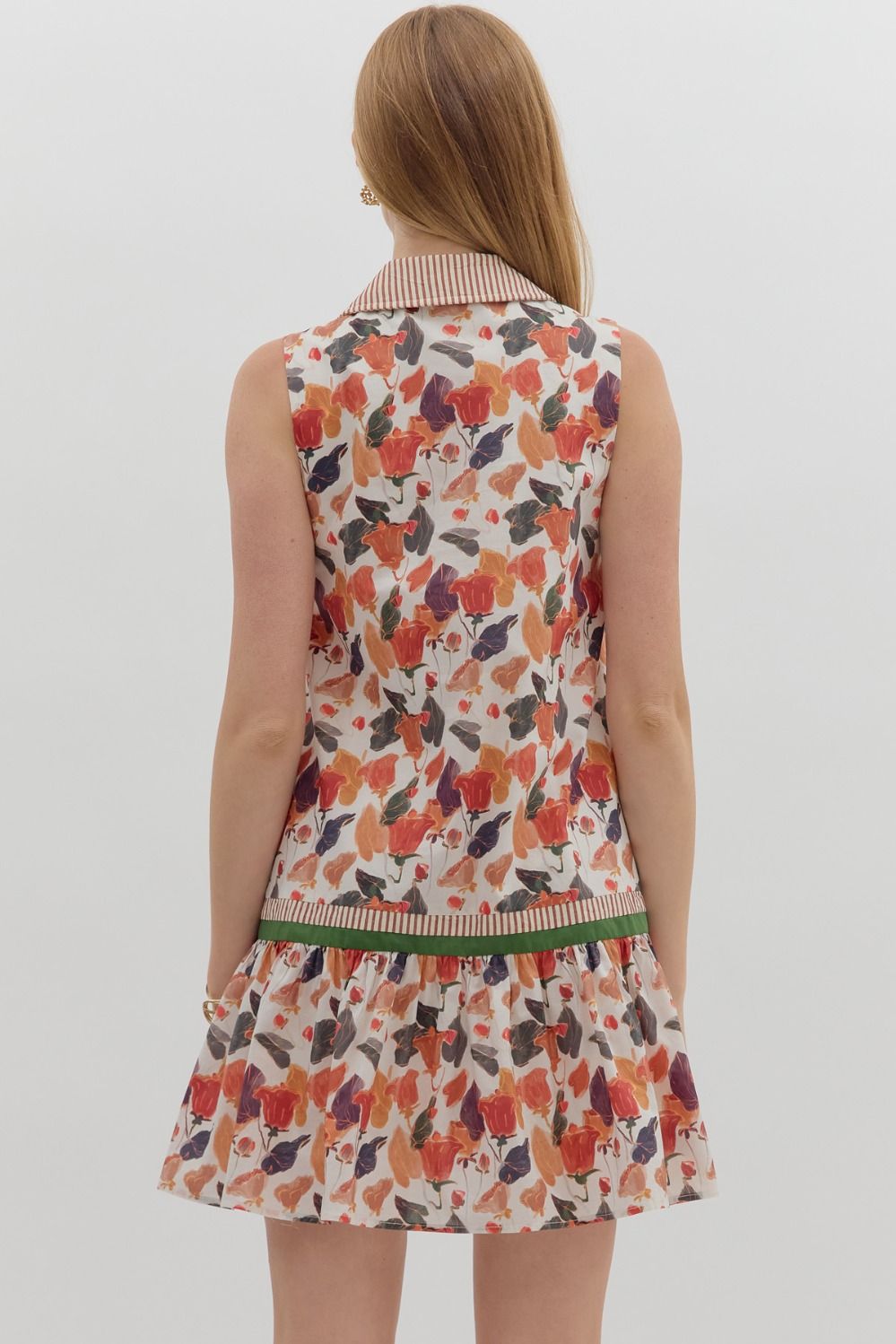 Blooming Fall Sleeveless Dress
