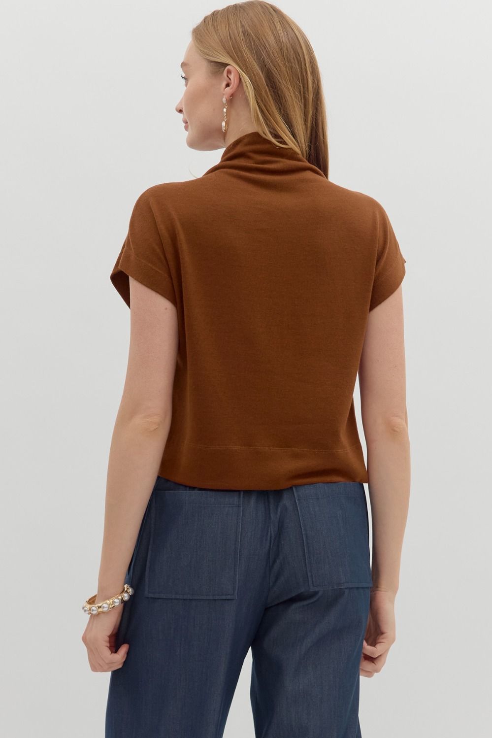 Apricot Mock Neck Top