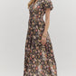 Floral Chocolate Tiered Maxi Dress