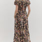 Floral Chocolate Tiered Maxi Dress