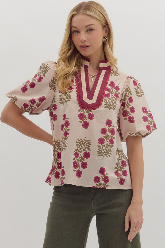 The Rosetta Floral Top