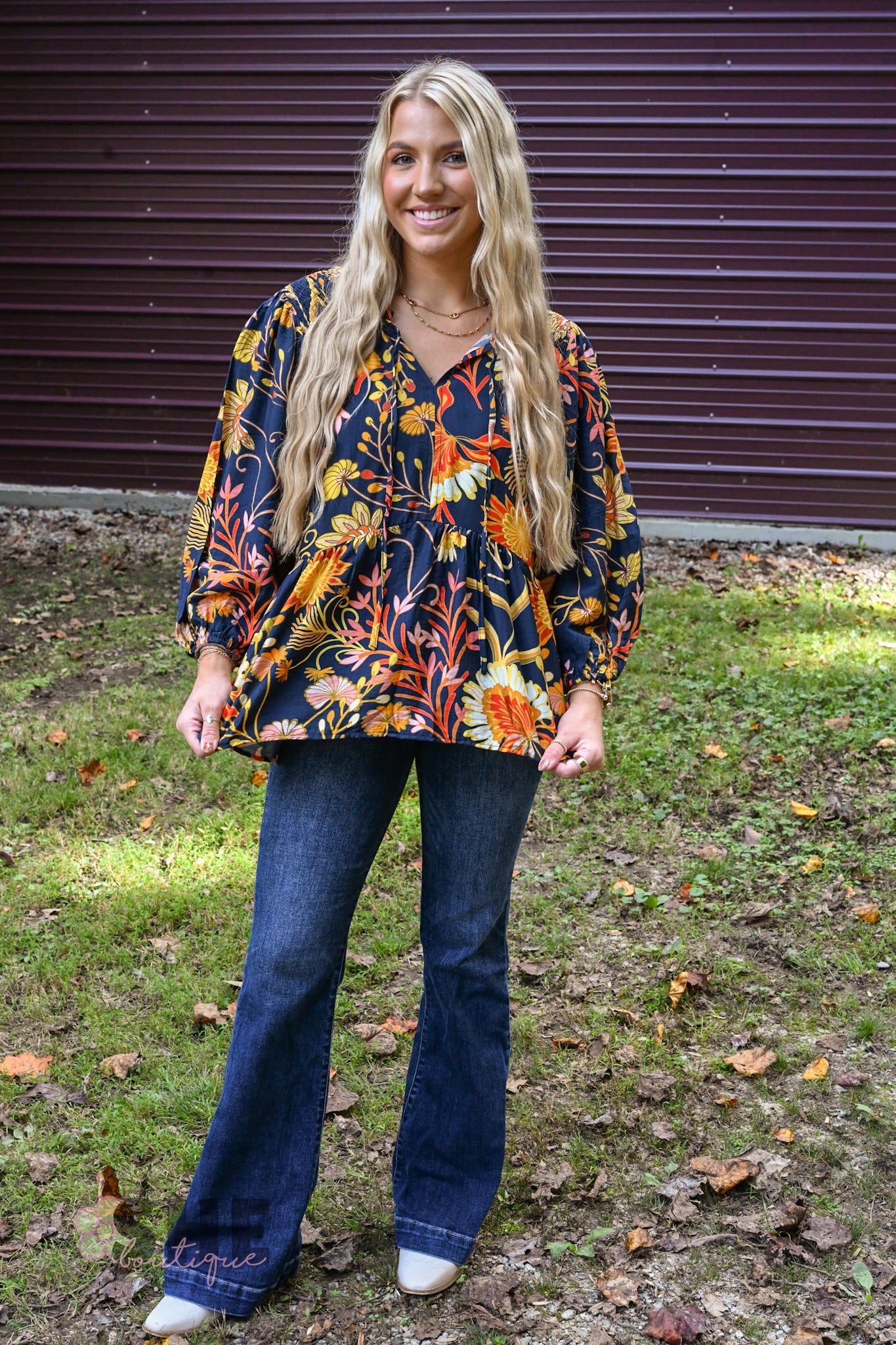 Croton Navy Blouse