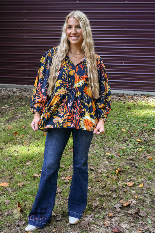 Croton Navy Blouse