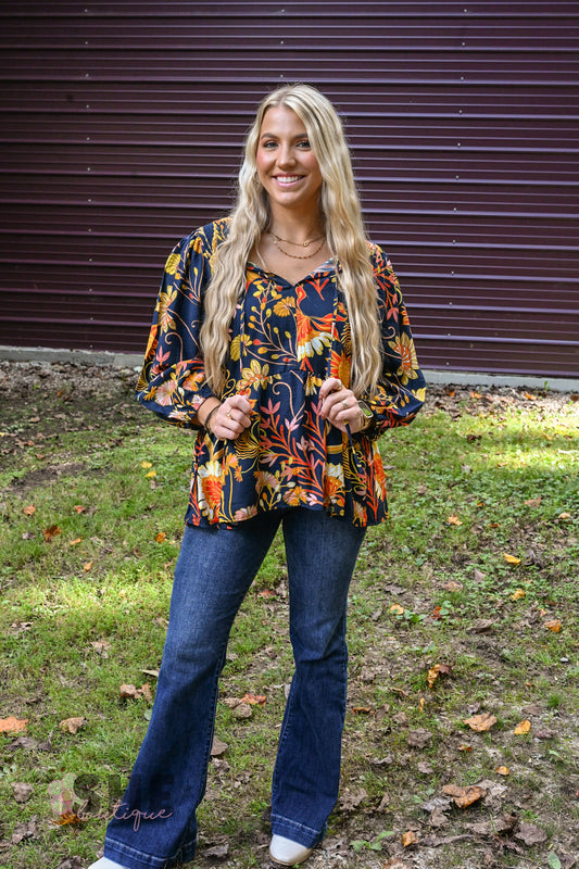 Croton Navy Blouse