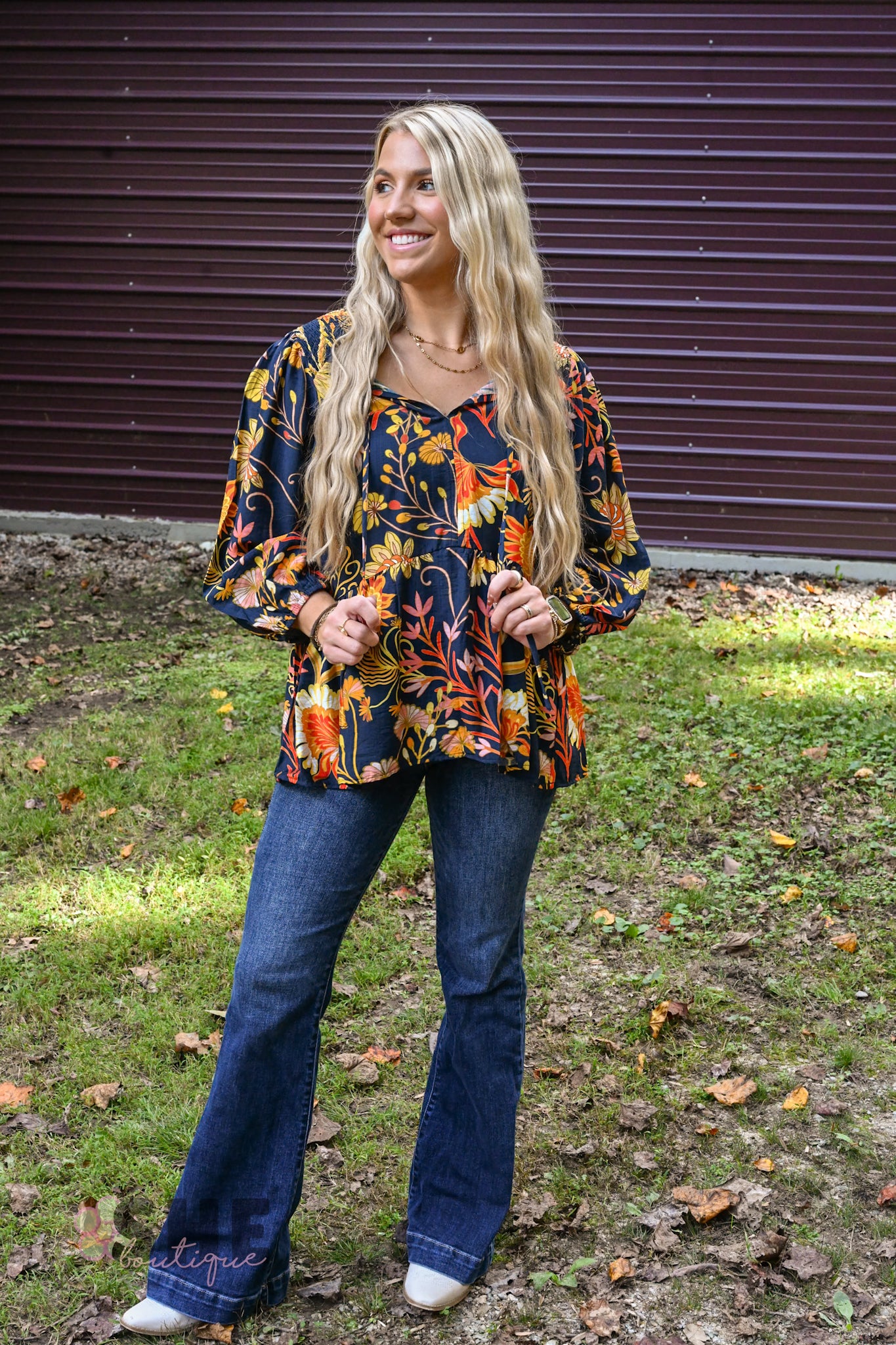 Croton Navy Blouse