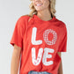 Love Patchwork Red Short Sleeve