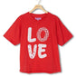 Love Patchwork Red Short Sleeve