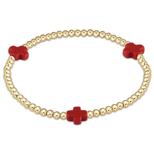 Signature Cross Gold 3mm Red
