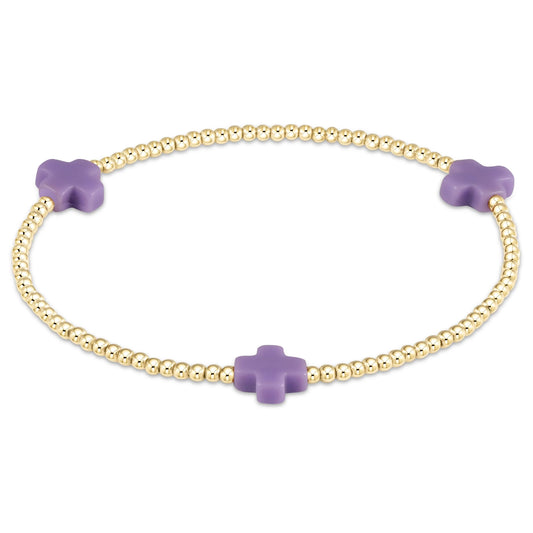 Lavender 2mm Gold Cross