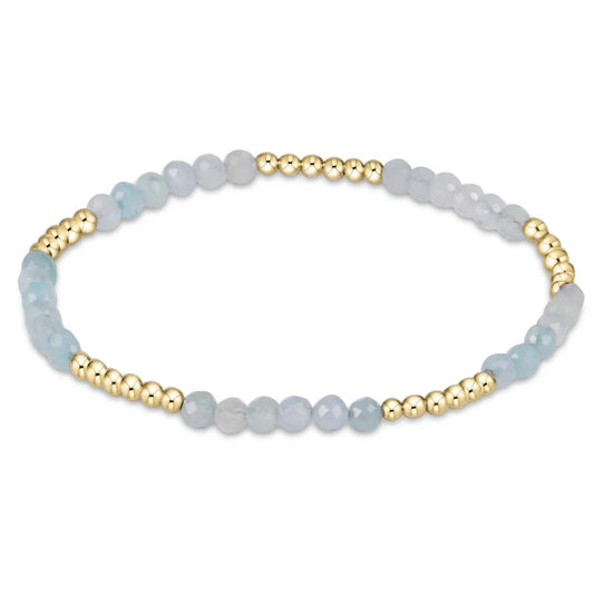 BLISSFUL PATTERN 2.5MM BEAD BRACELET - AQUAMARINE