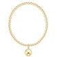 Classic Gold 3mm Bracelet - Classic Gold 10mm Charm