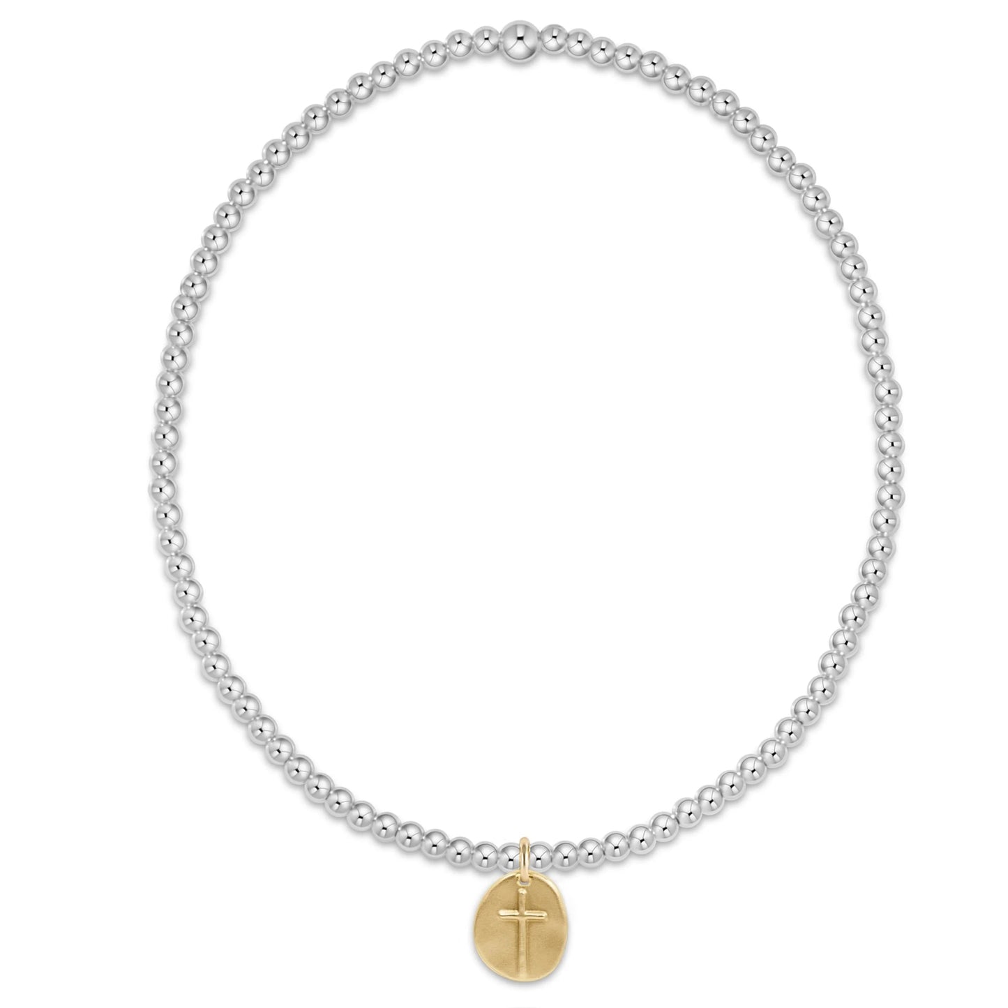 2mm Inspire Silver with Gold Charm Bracelet