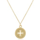 16" Necklace - Cross Gold Disc