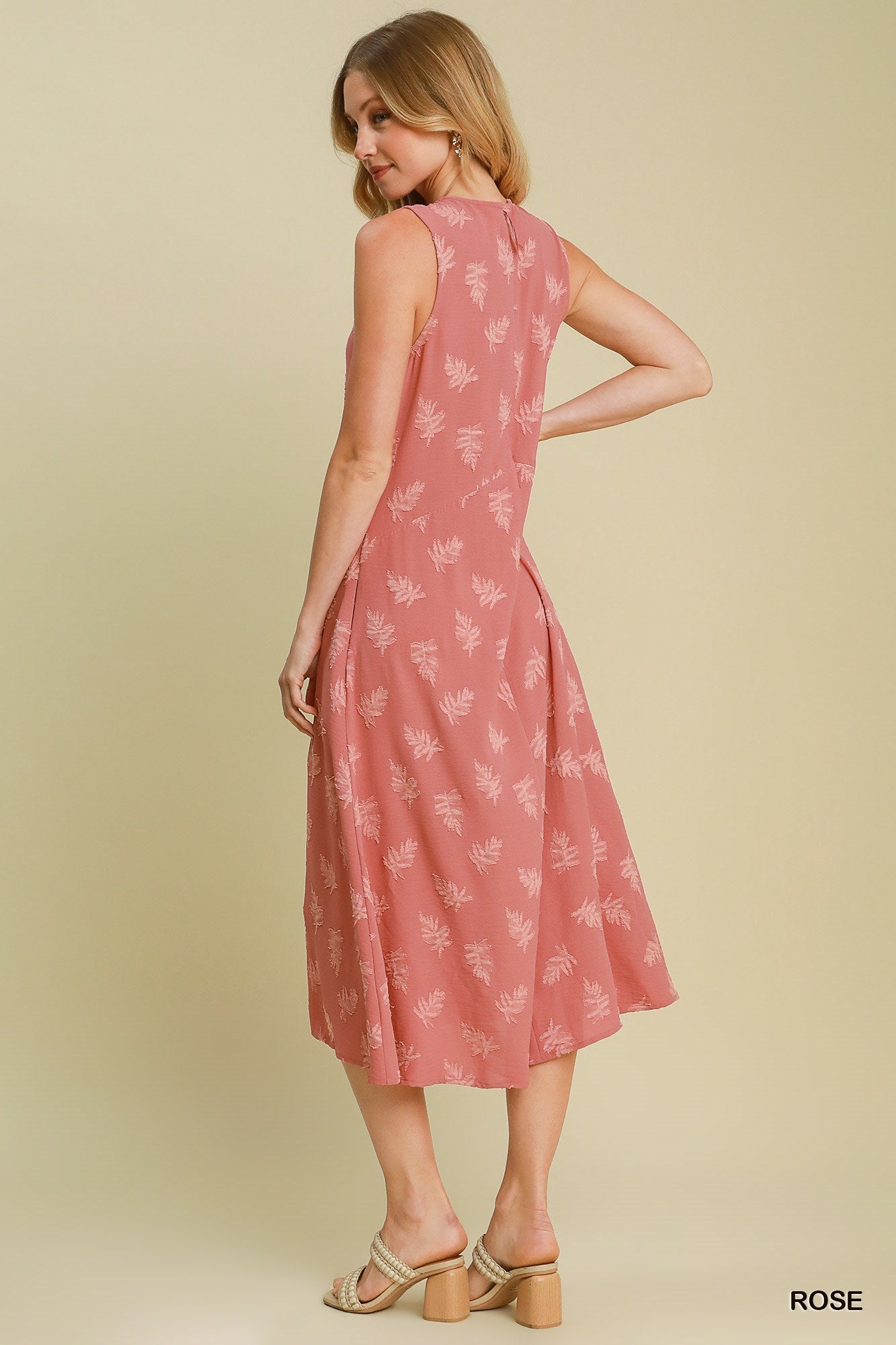 Rose Leaf Midi Dress
