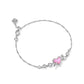 ARI HEART ARROW TENNIS BRACELET SILVER PINK OPALESCENT RESIN