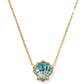 BRYNNE SHELL SHORT PENDANT NECKLACE GOLD ABALONE