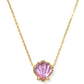 BRYNNE SHELL SHORT PENDANT NECKLACE GOLD PURPLE IRIDESCENT ABALONE ILLUSION