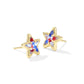 Cassidy Stud Earring Gold Red White Blue Illusion