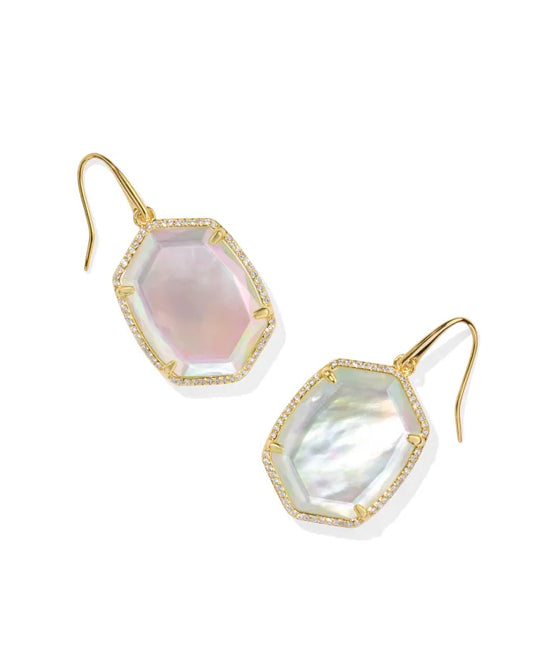 Daphne Drop Earring Gold Dichroic Glass