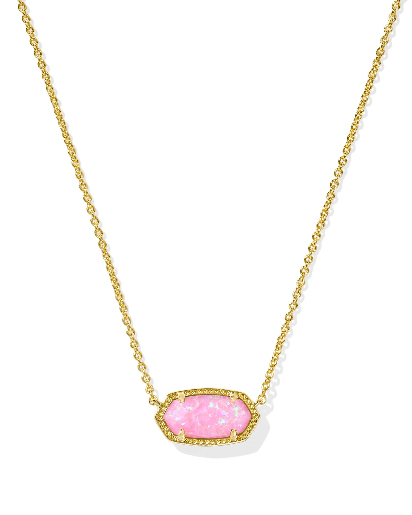 Elisa Necklace Gold Light Carnation Pink Opal