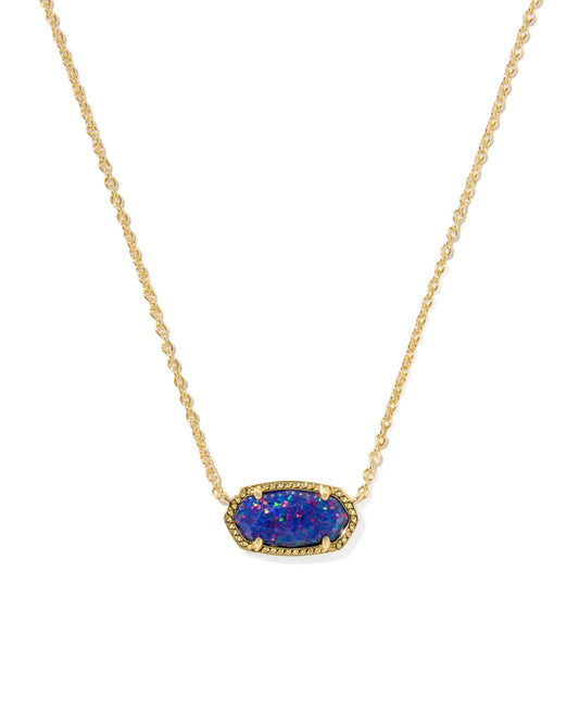 ELISA PENDANT NECKLACE GOLD INDIGO KYOCERA OPAL