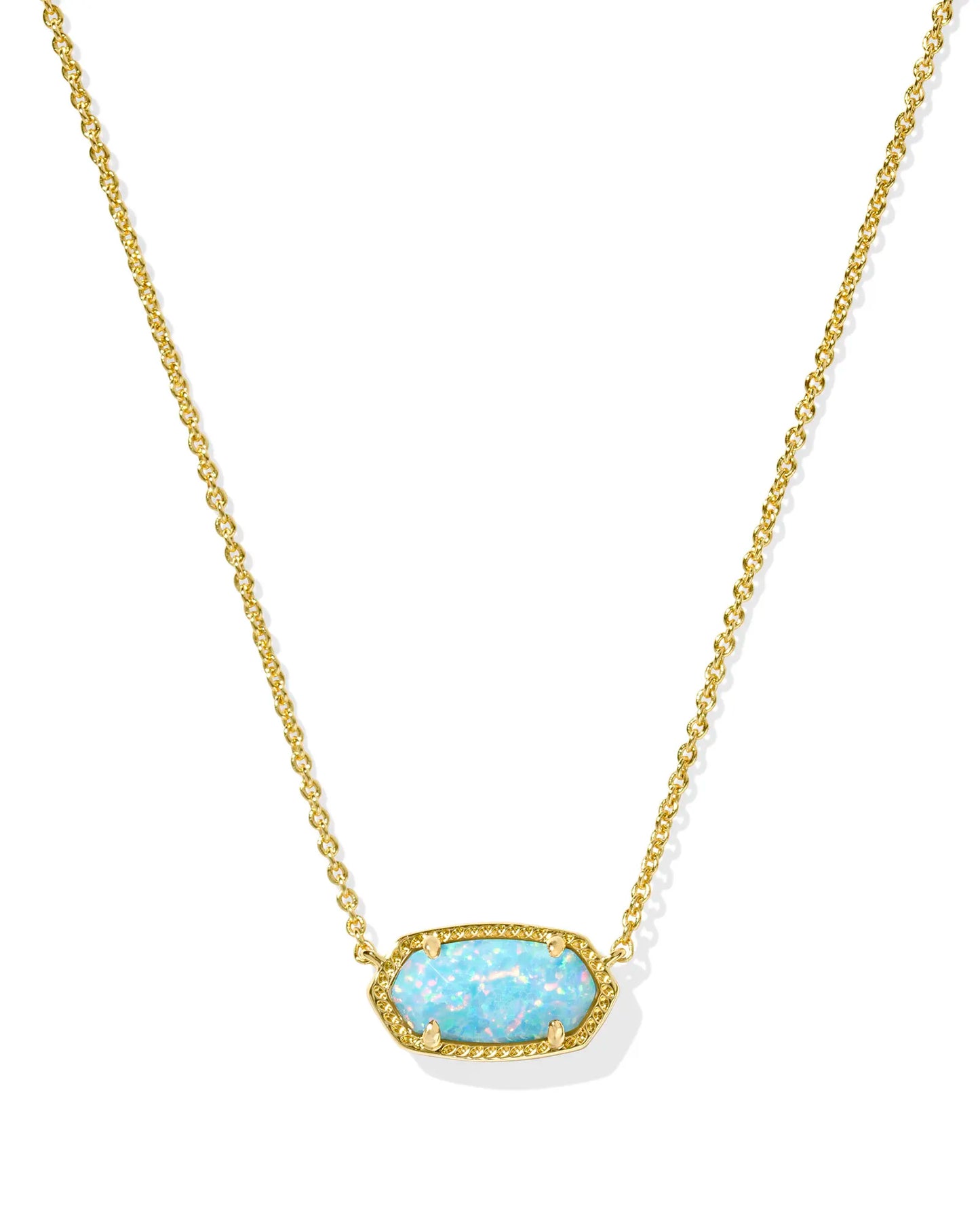 Elisa Necklace Gold Light Teal Opal