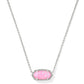 Elisa Necklace Rhodium Light Carnation Pink Opal
