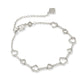 Haisley Heart Rhod White Crystal Bracelet