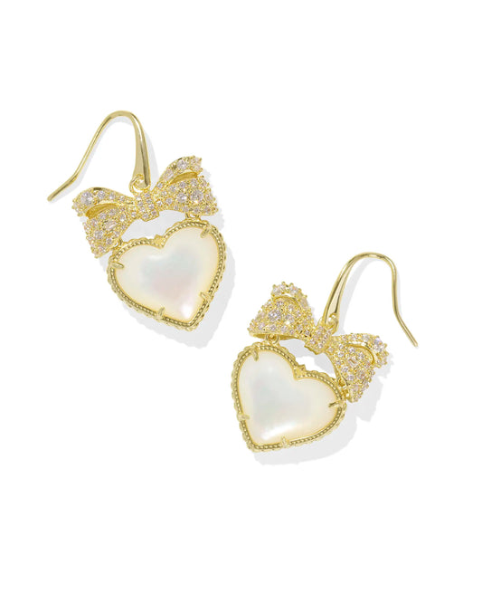 Haisley Gold Drop Earrings - White MOP