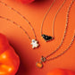 BAT SHORT PENDANT NECKLACE GOLD GOLDEN OBSIDIAN