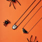 SKELETON SHORT PENDANT NECKLACEGUN METAL IVORY MOTHER OF PEARL