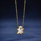 GHOST SHORT PENDANT NECKLACE GOLD WHITE MOTHER OF PEARL
