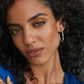 MAURA BAMBOO HOOP EARRINGS VINTAGE SILVER WHITE CRYSTAL