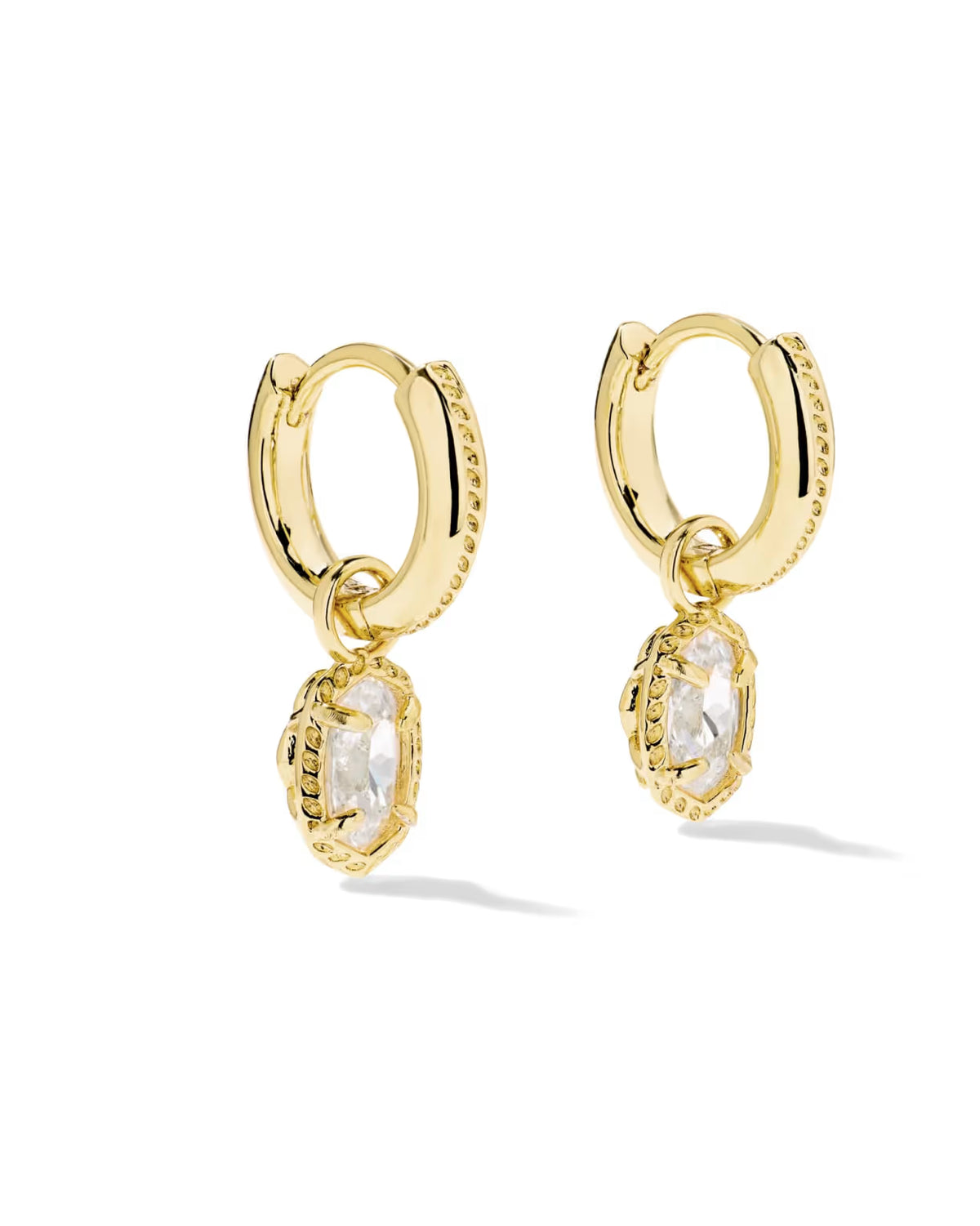 Mini Luxe Elle Gold White CZ Huggie