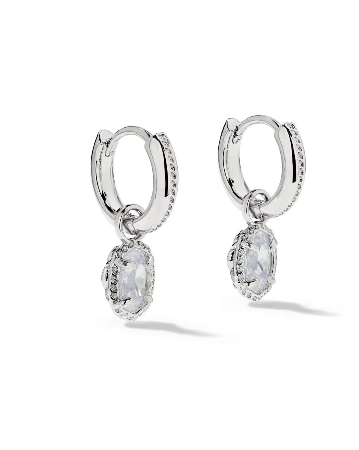 Mini Luxe Elle Rhod White CZ Huggie