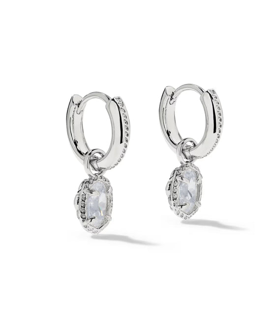 Mini Luxe Elle Rhod White CZ Huggie
