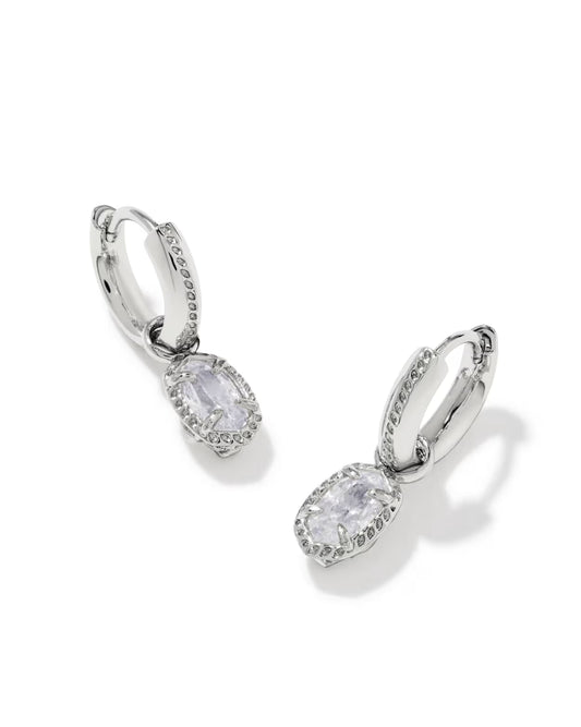 Mini Luxe Elle Rhod White CZ Huggie