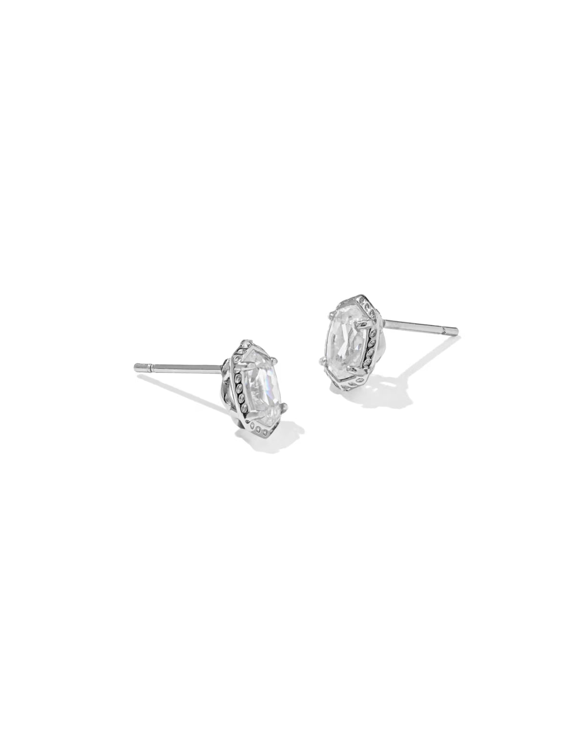 Mini Luxe Elle Rhod White CZ Stud