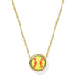 Softball Short Pendant Necklace Gold Chartreuse
