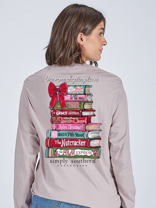 Christmas Books LS Tee