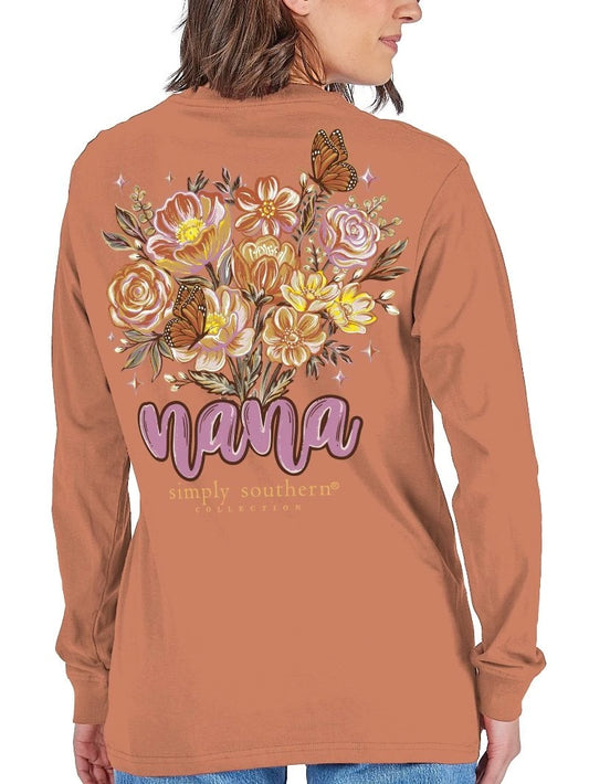 Nana Floral Butterfly LS Tee