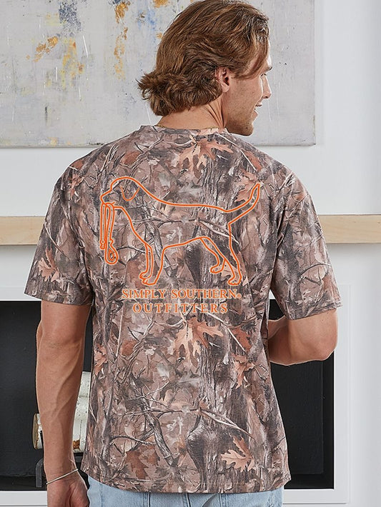 Orange Logo Dog Camo Mineral Wash Tee