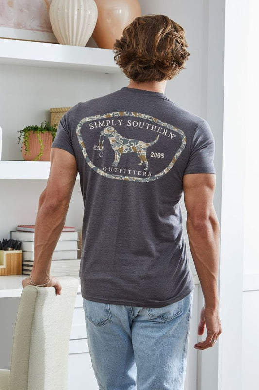 Camo Dog Logo Grey Mens SS