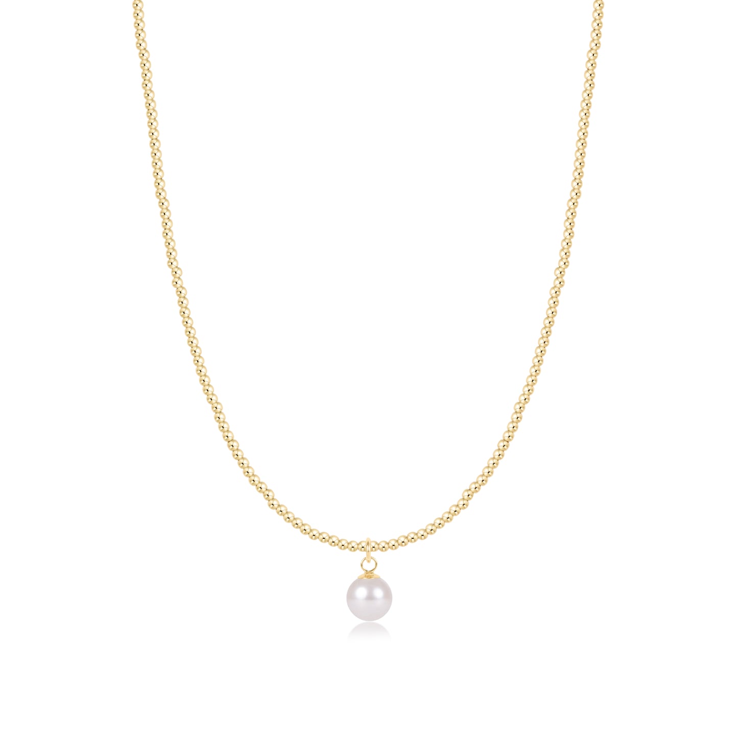 17" Choker Beaded - Classic Gold 3mm - Classic Pearl 8mm