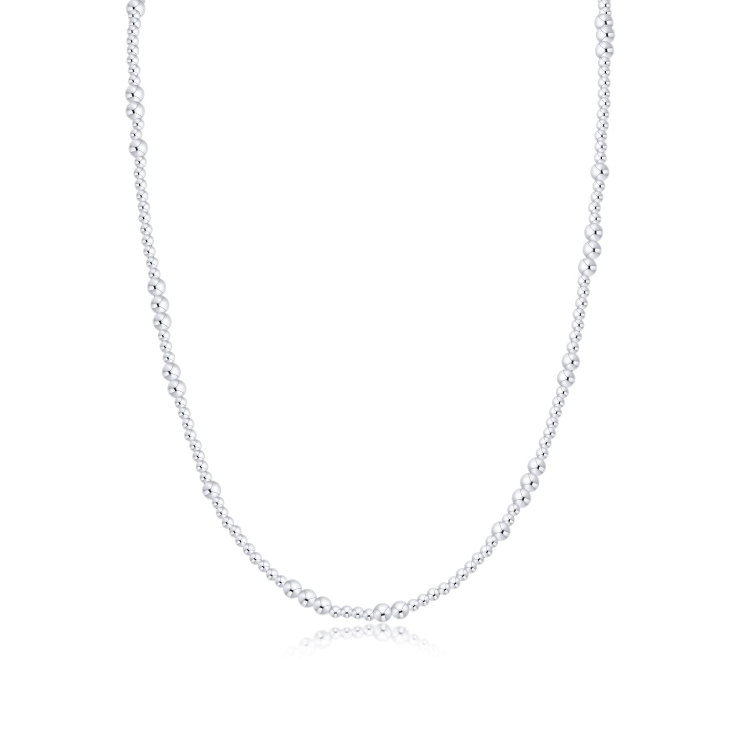 17" CHOKER BEADED - HOPE UNWRITTEN STERLING 3MM