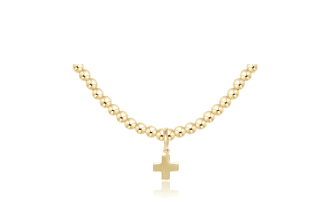 3mm Gold Choker with Cross Charm