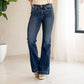 High Waist Dark Trouser Flare Jean Style 82637