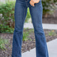 High Waist Angled Side Seam Flare Jeans Style 82538